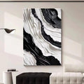 3D Thick Texture Black and White Canvas Wall Art Hand-Painted Minimalism Abstract Artwork Oil Painting Home Decorations Modern bedroom Wall Art Ready to Hang-Painting-BEESARI