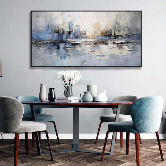 Abstract Landscape Blue and Gray White Modern Canvas Art Wall Decor-Painting-BEESARI
