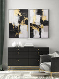 Black and Gold Wall Art Decor - Large Abstract Canvas Wall Art for living room bedroom office-Painting-BEESARI