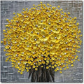 Epicler Hand-Painted 3D Yellow Flower Art Oil Painting, Modern Flower Canvas Wall Painting, Contemporary Abstract Canvas Oil Painting Home Wall Decoration-Painting-BEESARI