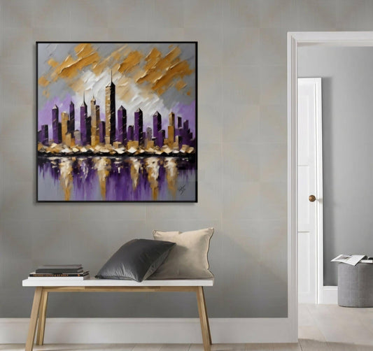 Modern Palette knife Art || Textured Cityscape Painting | Handmade Painting